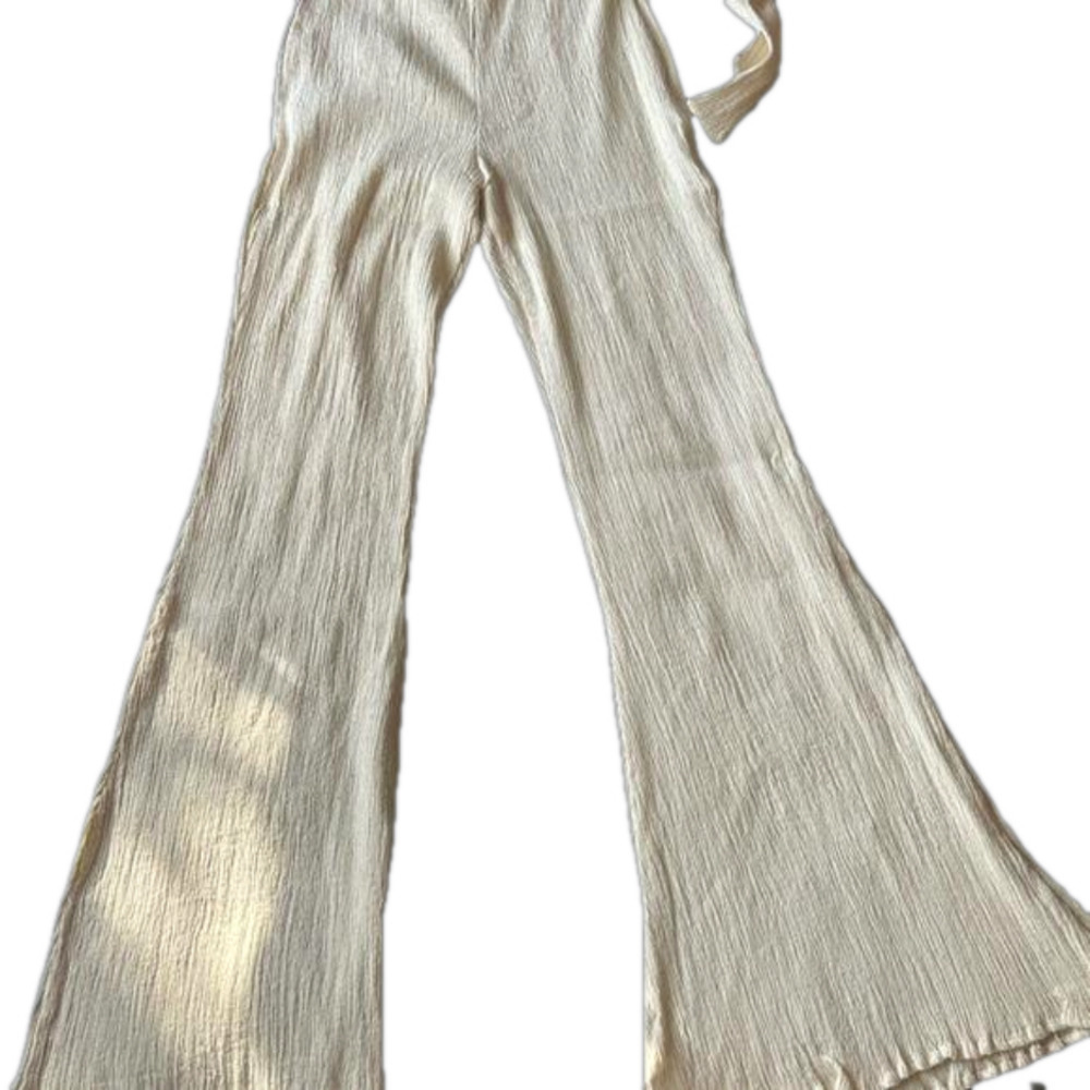 Savannah Morrow Women’s Cream High-Waisted Flared Leg Pant W/Belt, Size Xs — image 3 of 6